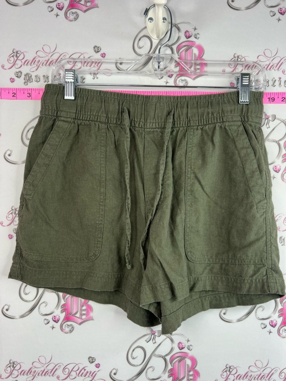 GAP shorts army green Olive Green High-Waist Drawstring Utility Shorts